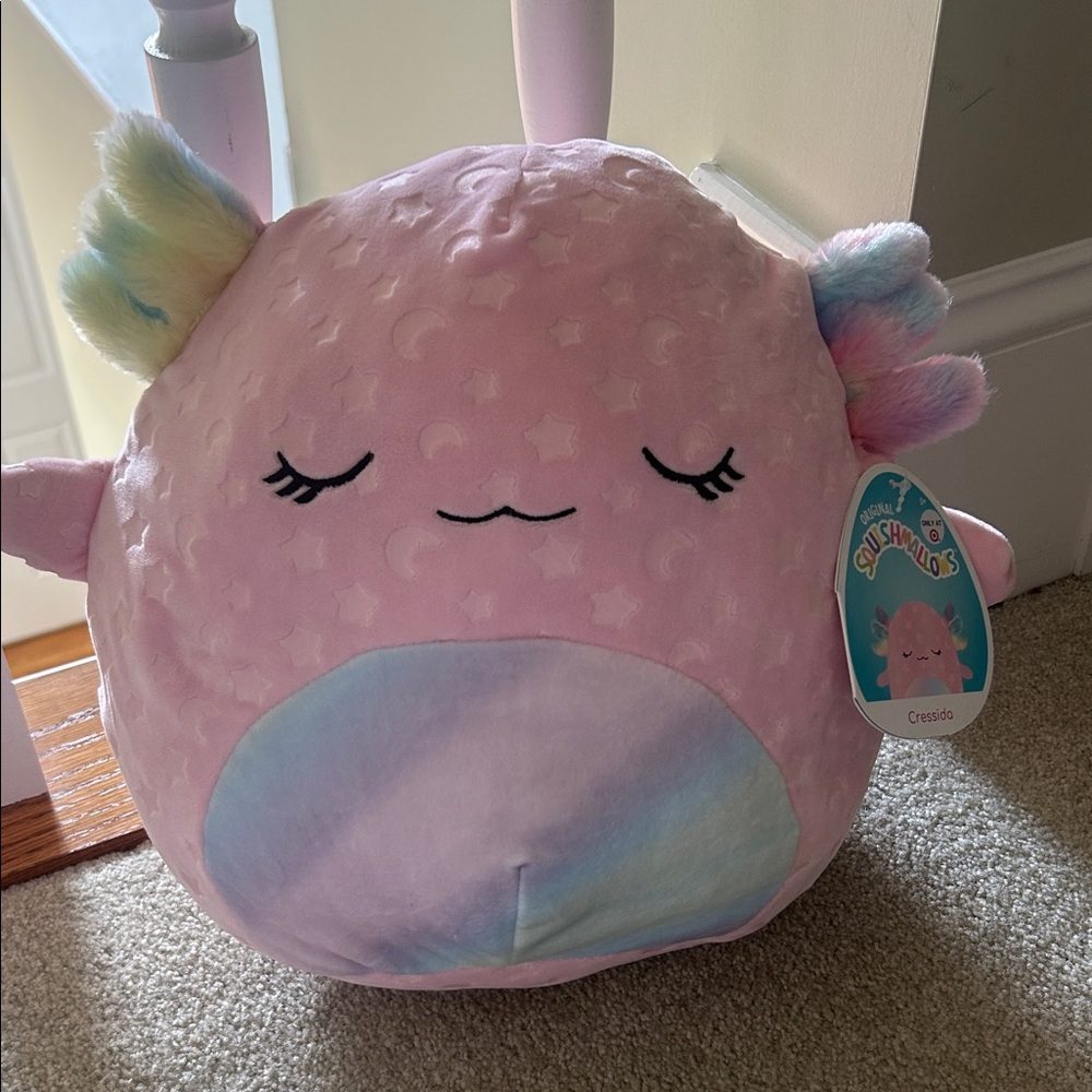 Squishmallows Pastel Pink Plush with Rainbow Ears